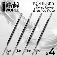 Green Stuff World - Silver Series - Set de Pinceaux Kolinsky - 10193