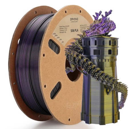 Eryone - PLA Silk Triple-Color - Noir & or & violet (Black & Gold & Purple) - 1.75mm - 1 Kg