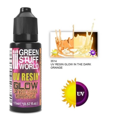 Green Stuff Word - UV Resin Orange - Glow in the Dark - 17m - 3514