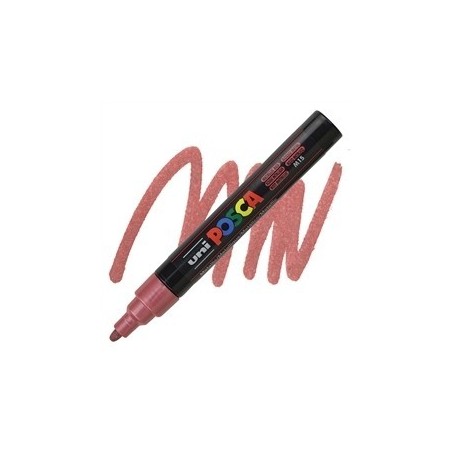 POSCA - PC5M Moyenne - Rouge Métal (Metallic Red) - Marqueur Acrylique