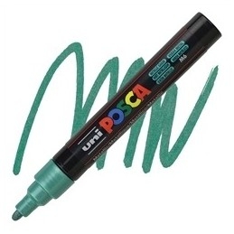 POSCA - PC5M Moyenne - Vert Métal (Metallic Green) - Marqueur Acrylique