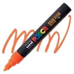 POSCA - PC5M Moyenne - Orange Fluo (Fluorescent Orange) - Marqueur Acrylique