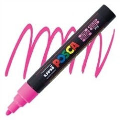 POSCA - PC5M Moyenne - Fluorescent Pink - Acrylic Maker