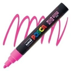 POSCA - PC5M Moyenne -  Rose Fluo (Fluorescent Pink) - Marqueur Acrylique