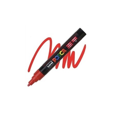 POSCA - PC5M Moyenne -  Rouge (Red) - Marqueur Acrylique