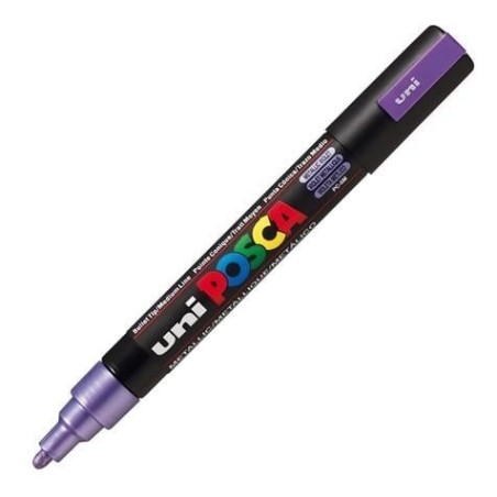 POSCA - PC5M Moyenne - Violet Métal (Metallic Violet) - Marqueur Acrylique