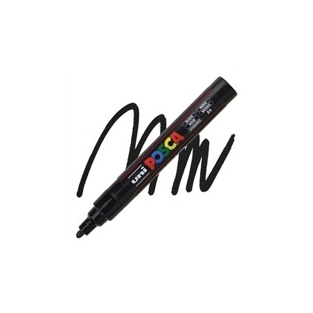 POSCA - PC5M Moyenne - Noir (Black) - Marqueur Acrylique