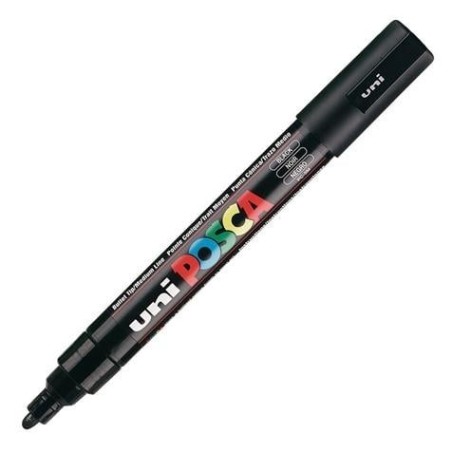 POSCA - PC5M Moyenne - Noir (Black) - Marqueur Acrylique