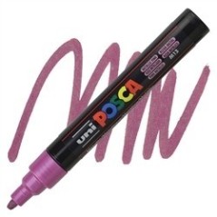 POSCA - PC5M Moyenne - Rose Métal (Metallic Pink) - Marqueur Acrylique