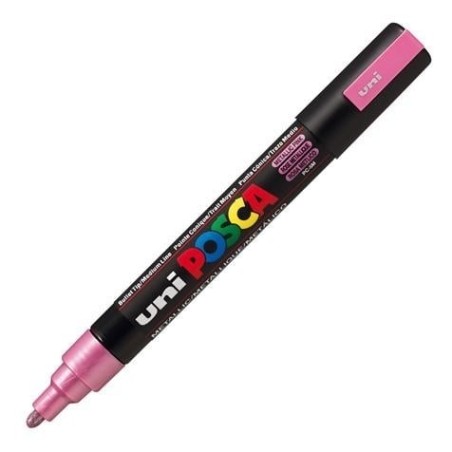 POSCA - PC5M Moyenne - Rose Métal (Metallic Pink) - Marqueur Acrylique