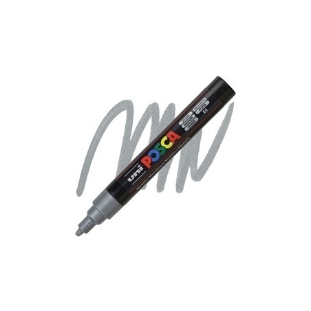 POSCA - PC5M Moyenne - Argent (Metallic Silver) - Marqueur Acrylique