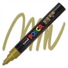 POSCA - PC5M Moyenne - Or (Metallic Gold) - Marqueur Acrylique