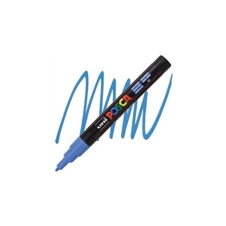 POSCA - PC3M fine - Bleu Ciel (Sky Blue) - Marqueur Acrylique
