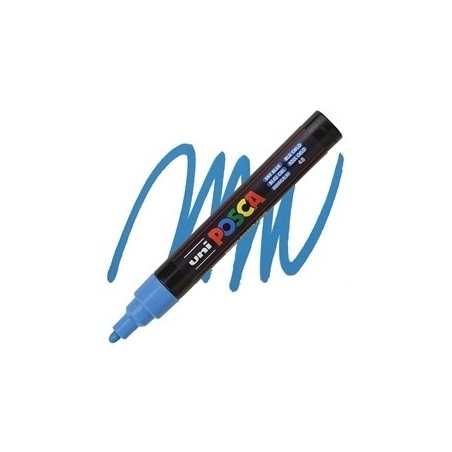 POSCA - PC5M Moyenne - Bleu Ciel (Sky Blue) - Marqueur Acrylique