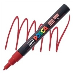 POSCA - PC3M Fine - Rouge Foncé (Dark Red) - Marqueur Acrylique