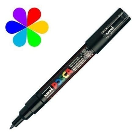 POSCA - PC3M Fine - Argent (Metallic Silver) - Marqueur Acrylique