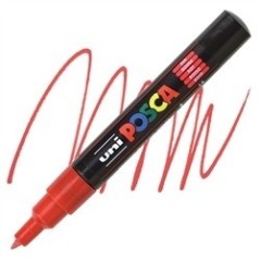 POSCA - PC1M Extra-Fine - Rouge (Red) - Marqueur Acrylique