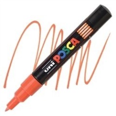 POSCA - PC1M Extra-Fine - Orange Foncé (Orange) - Marqueur Acrylique