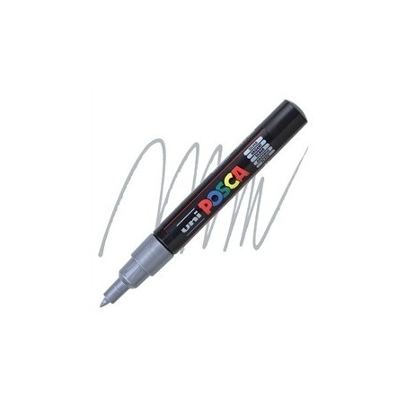 POSCA - PC1M Extra-Fine - Argent (Metallic Silver) - Marqueur Acrylique