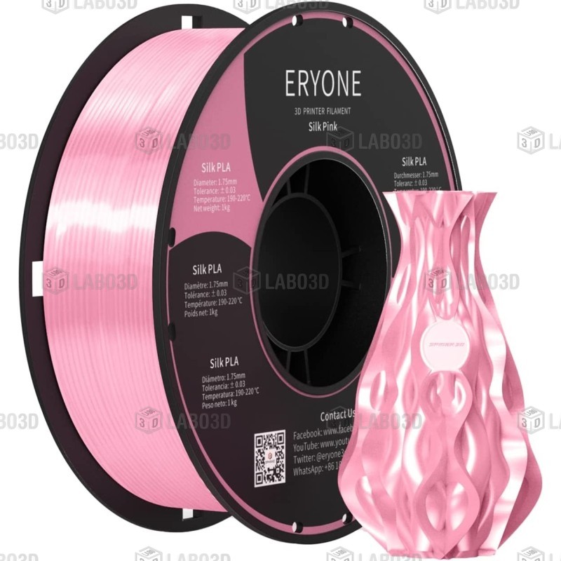 Eryone - PLA Silk - Pink - 1.75mm - 1 Kg Eryone - PLA Silk - Pink - 1.75mm - 1 Kg
