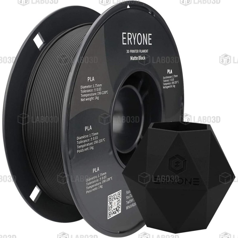Eryone - PLA Matte - Black - 1.75mm - 1 Kg Eryone - PLA Matte - Black - 1.75mm - 1 Kg