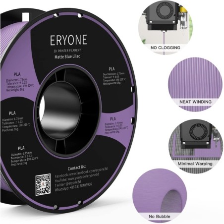 Eryone - PLA Matte - Bleu Lilas (Lilac Blue) - 1.75mm - 1 Kg