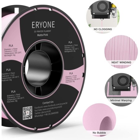 Eryone - PLA Matte - Rose (Pink) - 1.75mm - 1 Kg