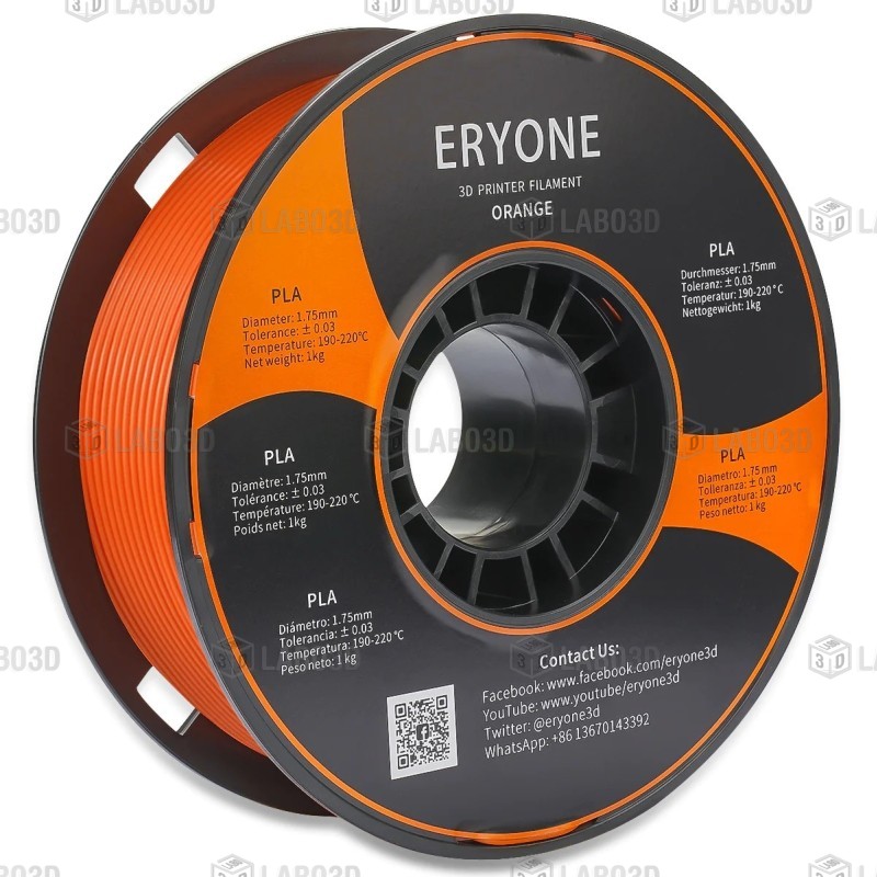 Eryone - PLA Standard - Orange - 1.75mm - 1 Kg Eryone - PLA Standard - Orange - 1.75mm - 1 Kg