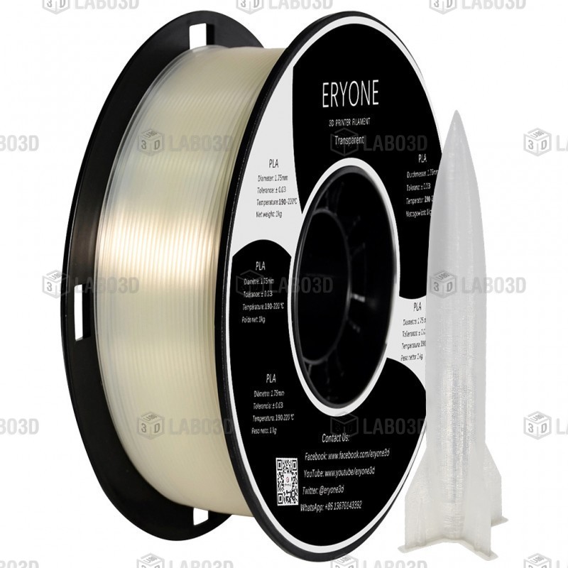 Eryone - PLA Standard - Translucent - 1.75mm - 1 Kg Eryone - PLA Standard - Translucent - 1.75mm - 1 Kg