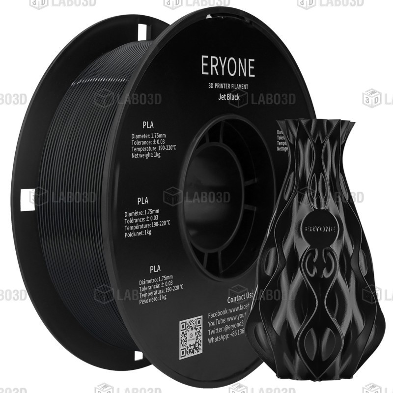 Eryone - PLA Standard - Jet Black - 1.75mm - 1 Kg