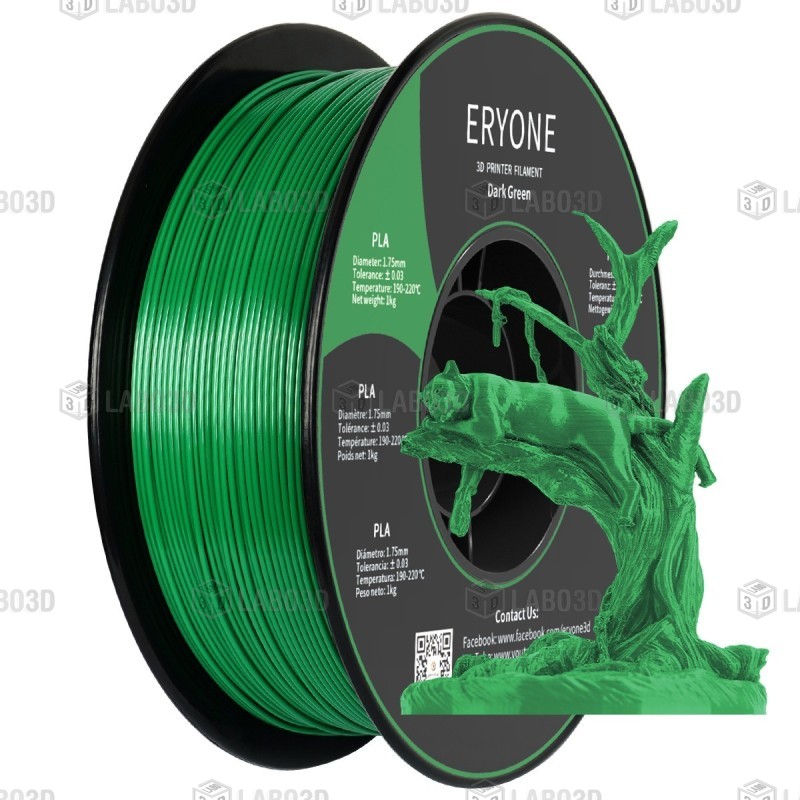 Eryone - PLA Standard - Dark Green - 1.75mm - 1 Kg Eryone - PLA Standard - Dark Green - 1.75mm - 1 Kg