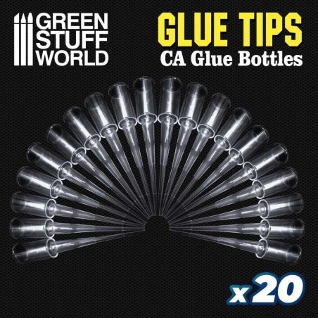 Green Stuff World - 20x Precision tips for Super Glue Bottles - 9007