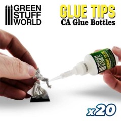 Green Stuff World - 20x Precision tips for Super Glue Bottles - 9007