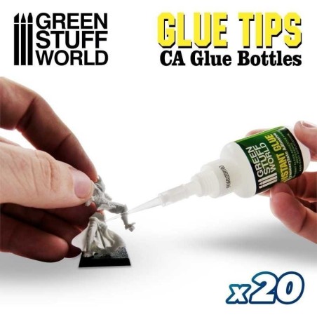 Green Stuff World - 20x Precision tips for Super Glue Bottles - 9007