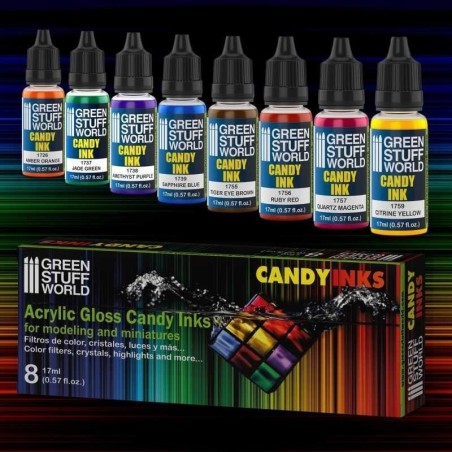 Green Stuff Word - Set x8 Acrylic Candy Ink Paints - 9568