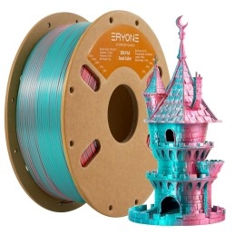 Eryone - PLA Silk Dual-Color - Sarcelle & Orange rouge (Teal & Orange Red) - 1.75mm - 1 Kg