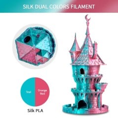 Eryone - PLA Silk Dual-Color - Teal & Orange Red - 1.75mm - 1 Kg