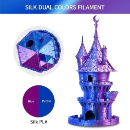 Eryone - PLA Silk Dual-Color - Violet & Bleu (Purple & Blue) - 1.75mm - 1 Kg