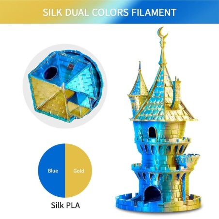 Eryone - PLA Silk Dual-Color - Gold & Blue) - 1.75mm - 1 Kg