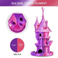 Eryone - PLA Silk Dual-Color - Orange Red & Purple - 1.75mm - 1 Kg