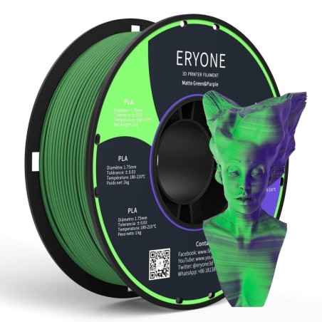 Eryone - PLA Matte Dual-Color - Green & Purple - 1.75mm - 1 Kg