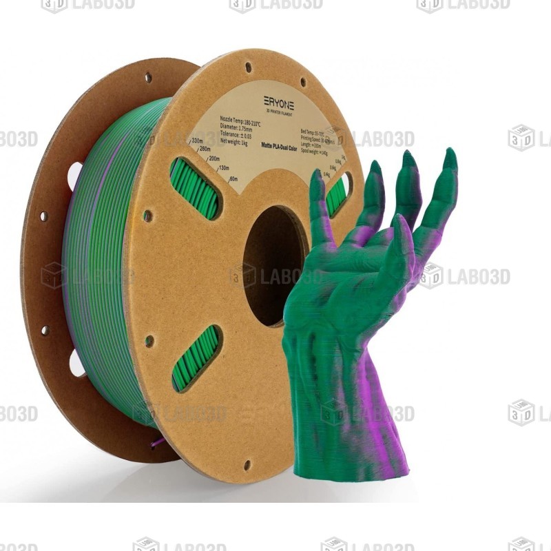 Eryone - PLA Matte Dual-Color - Vert & Fuchsia (Green & Fuchsia) - 1.75mm - 1 Kg