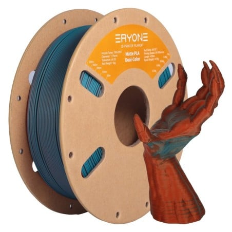 Eryone - PLA Matte Dual-Color - Turquoise & Orange Brulé (Teal & Burnt Orange) - 1.75mm - 1 Kg