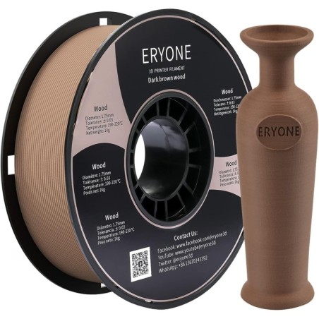 Eryone - PLA Wood - Bois Foncé (Dark Wood) - 1.75mm - 1 Kg