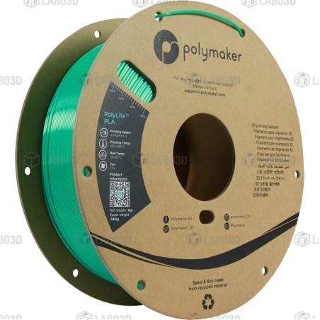 Polymaker PolyLite Silk - PLA - Vert (Green) - 1.75mm - 1 Kg