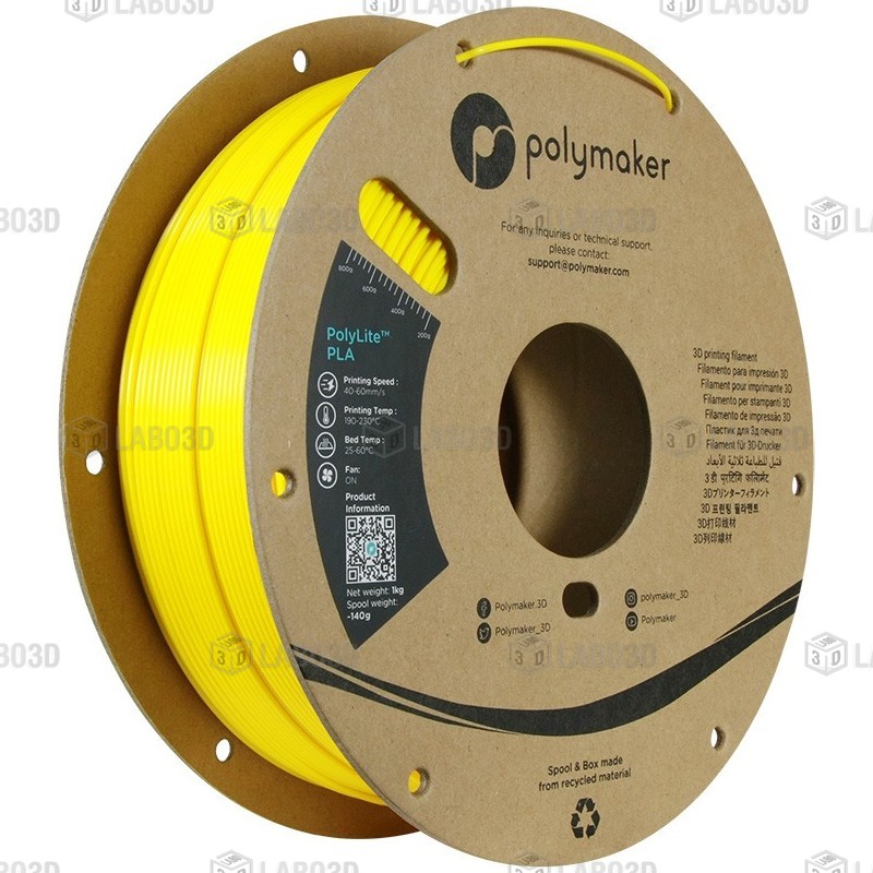 Polymaker PolyLite Silk - PLA - Yellow - 1.75mm - 1 Kg Polymaker PolyLite Silk - PLA - Yellow - 1.75mm - 1 Kg