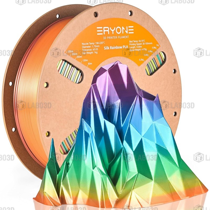 Eryone - PLA - Silk Mountain Mirage Rainbow - 1.75mm - 1 Kg Eryone - PLA - Silk Mountain Mirage Rainbow - 1.75mm - 1 Kg
