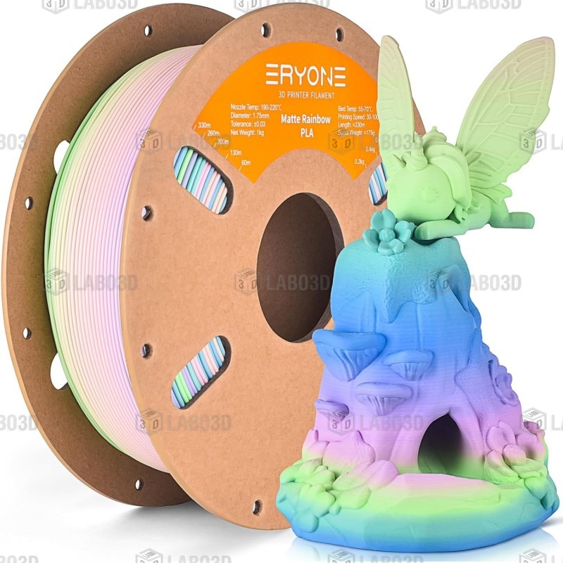 Eryone - PLA Matt - Arc-en-ciel Watercolor Rainbow Matt - 1.75mm - 1 Kg Eryone - PLA Matt - Arc-en-ciel Watercolor Rainbow Matt - 1.75mm - 1 Kg